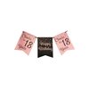 Slinger-Party flag banner roze/zwart - 18 jaar&nbsp;-