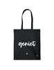 Zwarte katoenen tas met tekst &#039;Geniet&#039; Zoedt