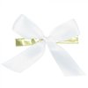 Satijnen strikje met clip wit 6 x 6 cm 
