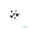  Stickers allemaal hartjes &nbsp;Zwart Wit 25 mm/set van 5 stuks