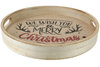 DIENBLAD KERST MERRY CHRISTMAS NATUUR D30XH4CM HOUT