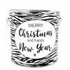 Kado blik - Merry Christmas and happy New Year 2,5 ltr.&nbsp; wit/zwart