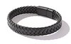 Gevlochten heren armband zwart
