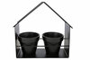 DECOREK HOUSE X2 POTS D10-H9CM ZWART / 24,5X10XH24CM METAAL    Kleur: zwart metaal