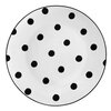 BORD MET STIPPEN ZWART WIT SERVEERSCHAAL