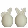 Kaars &#039;&#039;Bunny&#039;&#039; cr&egrave;me 2 assorti D6,5 H9,5cm