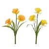 Narcis polyester H60cm geel/wit 2 assorti