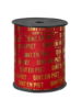 Krullint, Sint en Piet 10mm rood/goud, per meter / cadeaulint
