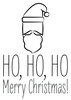 Kerstkaart&nbsp;Kerstman-HO-HO-HO Merry X mas / Poster A5