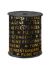 Kerst cadeaulint - Fijne Feestdagen 10mmx150m, Zwart/Goud
