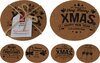 Kerst Onderzetters Merry Christmas set 4 stuks kurk