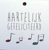 Cadeaukaartje Hartelijk Gefeliciteerd