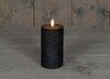 LED kaars&nbsp;7,5X12,5CM zwart met&nbsp;Timer/3D vlam