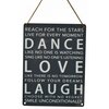 Tekstbord Dance-Love-Laugh