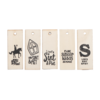 Cadeaukaartjes / Labels Hout Sinterklaas set 5 stuks, verschillende teksten