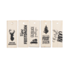 Cadeaukaartjes Hout Kerst 5 stuks