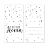 Cadeaukaartjes 4 stuks Hiep Hoera Wit-Zwart
