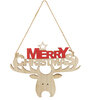  Kerstdecoratie hout Merry Christmas Rendier&nbsp; 29 cm.