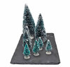 Mini kerstboompjes set van 8 Groen