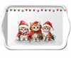 Dienblad Kerstfeest 13x21cm Funny kittens