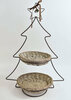 Kerstboom etagere met rietplateau&#039;s 45x28x63cm antiek