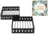 Servethouder zwart metaal met kerstdecor+gratis servetten