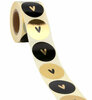 5&nbsp; Stickers 'Hart' assorti Goud-Zwart 40mm/set van 5 stuks