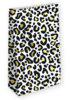 Cadeau zakje Leopard white/black+gold 14+8x26cm set 2