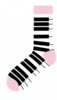 Sokken Piano m36-43 zwart wit roze