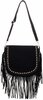 Tas met franjes en studs 30x27 cm zwart