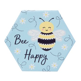 Onderzetters BEE HAPPY set 4