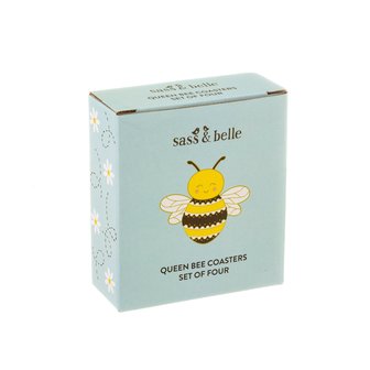 Onderzetters BEE HAPPY set 4