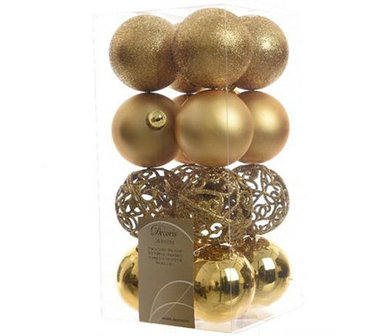 kerstballen goud kleur mix