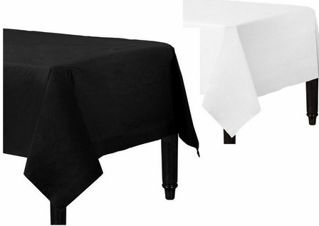 Tafelkleed wegwerp Wit of Zwart Tissue/plastic