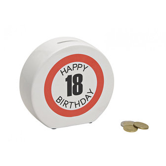 Spaarpot Happy Birthday voor 18 jarige,