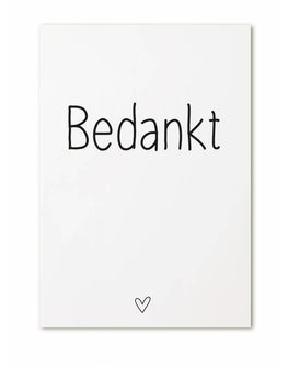 Kaart Bedankt, kaart zoedt bedankt