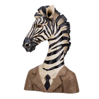 ZEBRA BUSTE BRUIN 18X27XH39CM POLYRESIN