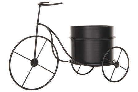 BLOEMPOT ZWART 29X13XH20CM FIETS