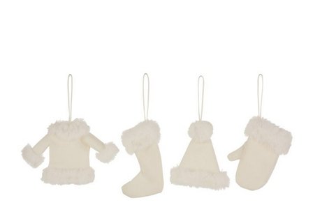 Kerstkleding Kerstboomhangers set 4 stuks 