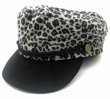 Sailor Cap Animal Print Grey/Black