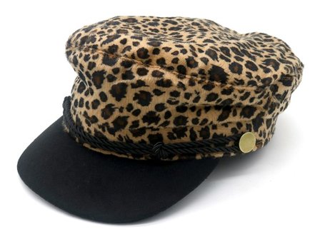 Sailor Cap Animal Print Brown