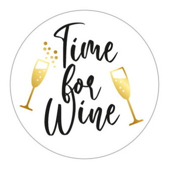 sticker wijn,Stickers Time for Wine