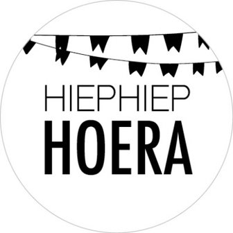 Stickers 10x Hiep Hoera vlaggetjes