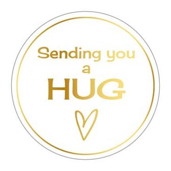 Leuke wens-etiketten / Stickers 5x Sending you a Hug&nbsp; Leuke stickers om op&nbsp;cadeaus of kaarten te plakken. Set van