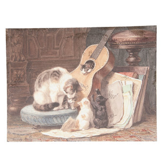 Schilderij Katten/Gitaar