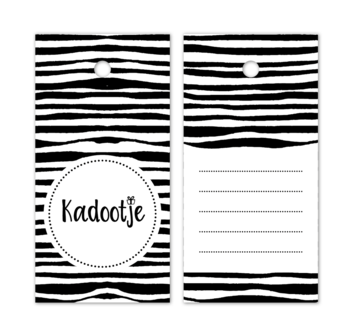 Labels Kadootje zebra wit/zwart
