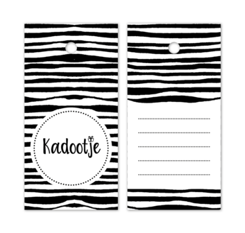 onvergeeflijk lof Feodaal Cadeaukaartjes / Mini kaartjes kadootje wit/zwart set 4 stuks Labels  Hartelijk Gefeliciteerd wit/zwart 2x wit en 2xzwart - zwartwitshop