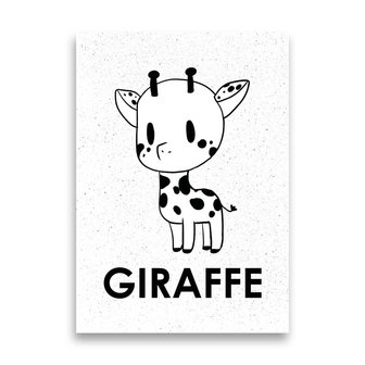 Kinderposter | Giraffe - wit