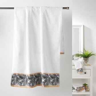 Handdoek/Badlaken wit 100% katoen 90 x 150