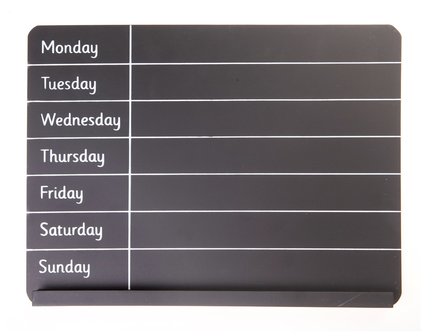  Handig krijtbord dagen van de week, voor aantekeningen zwart